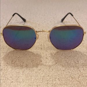 Target square blue iridescent sunglasses
